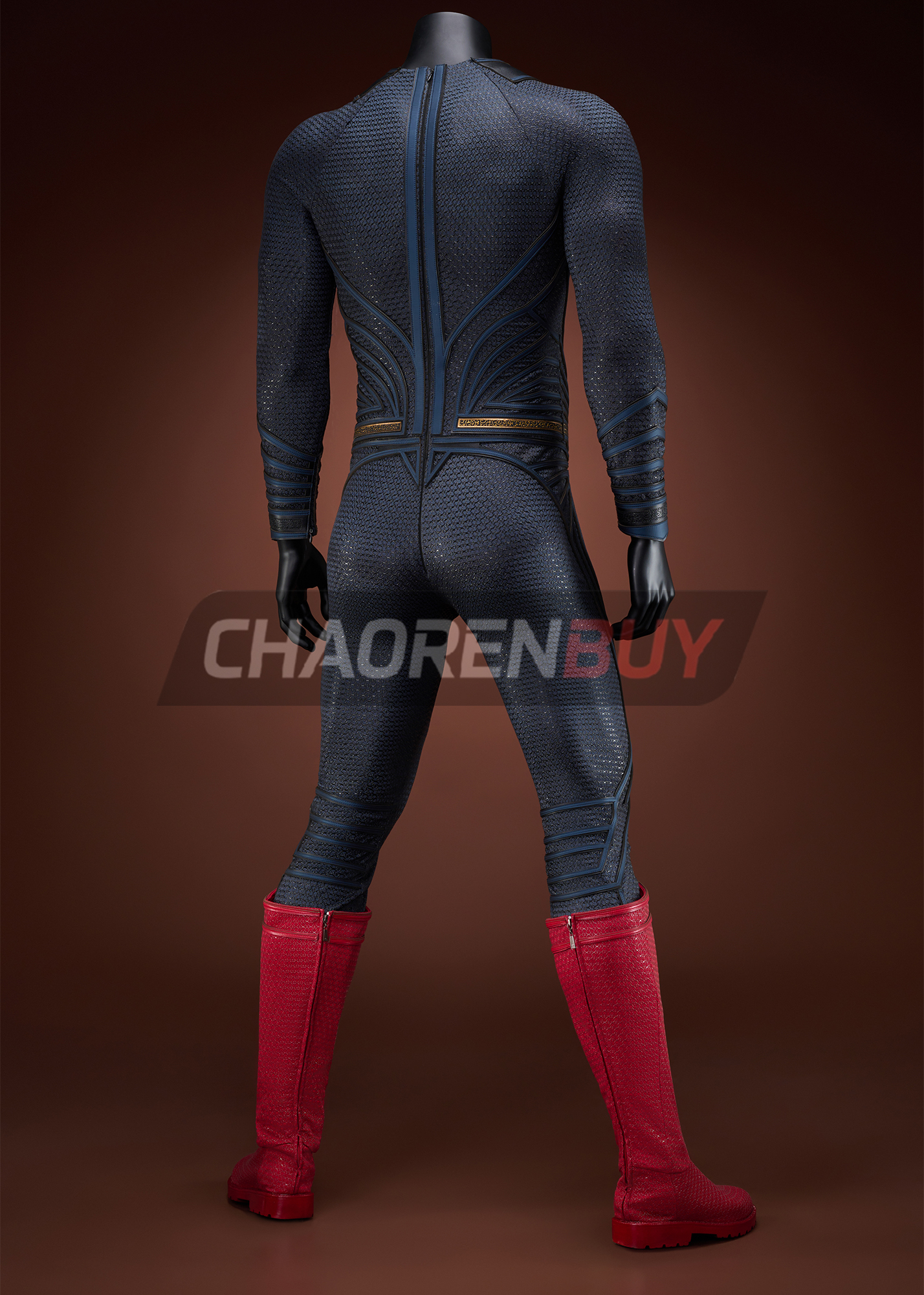 Superhero Man Costume Suit Cosplay Top Level Dark Blue Ver