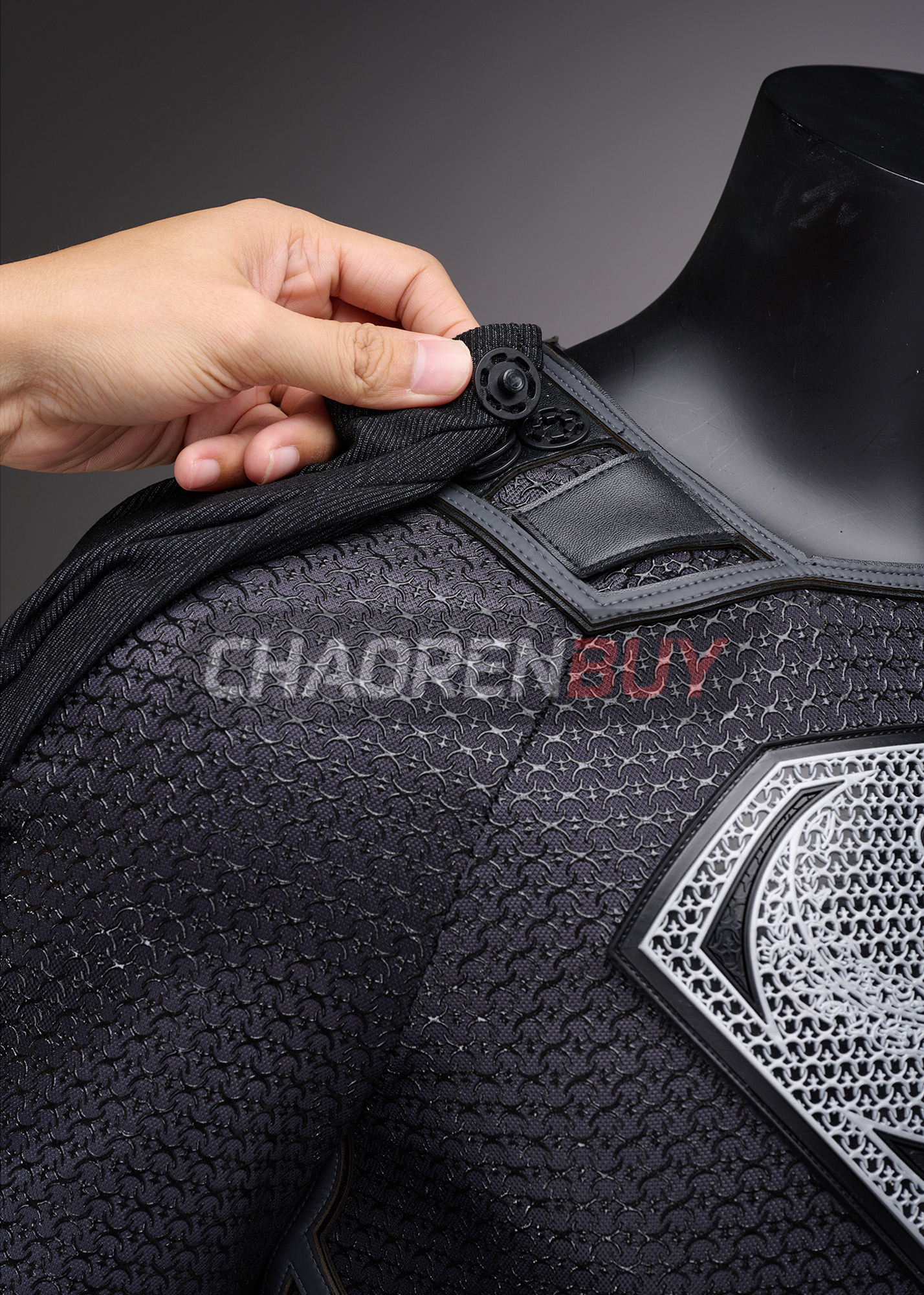 Superhero Man Costume Suit Cosplay Black Ver.1 Top