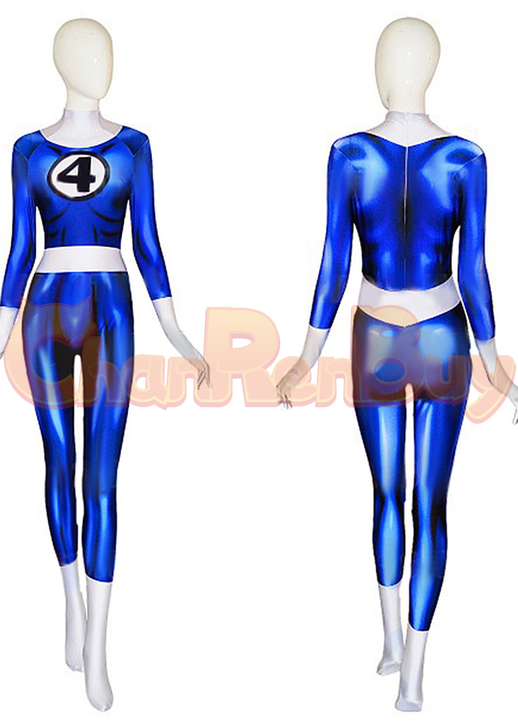 Invisible Woman Costume The Fantastic Four Bodysuit Cosplay Ver.1 for Adult Kids