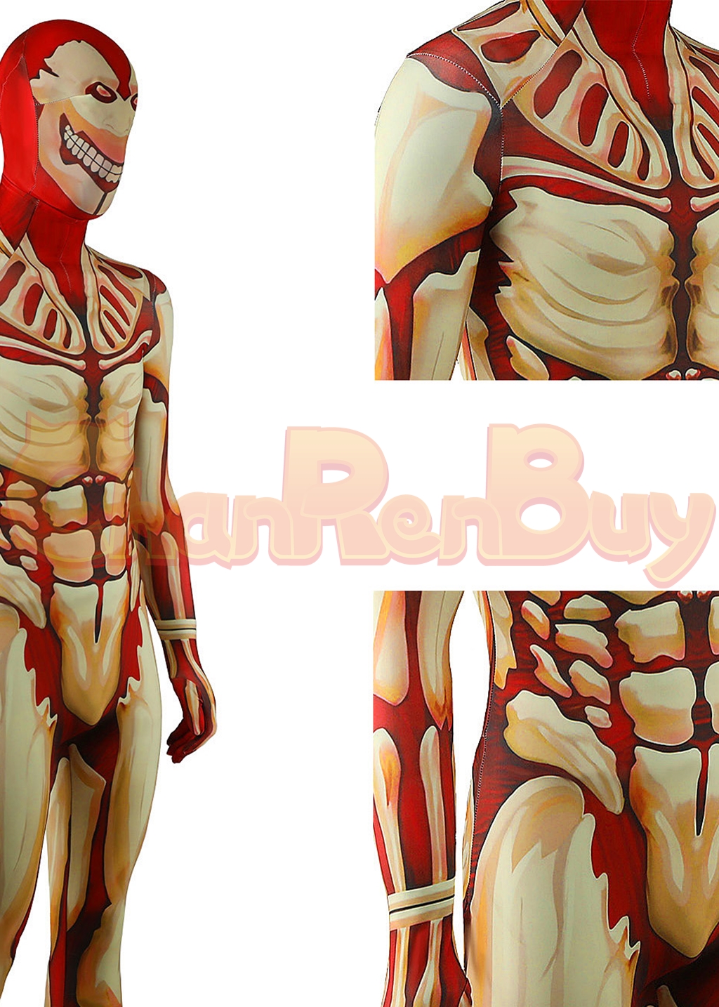 Armored Titan Costume Attack on Titan Bodysuit Cosplay for Adult Kids