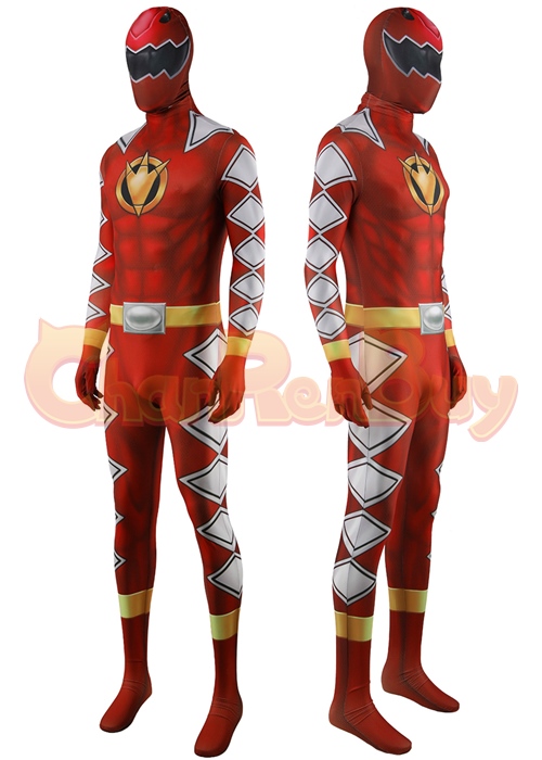 Red Ranger Costume Cosplay Dino Thunder Bodysuit for Adult Kid