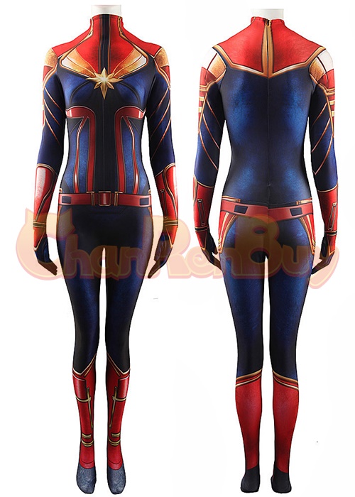 Captain Marvel Costume Cosplay Carol Danvers Bodysuit for Women Kid