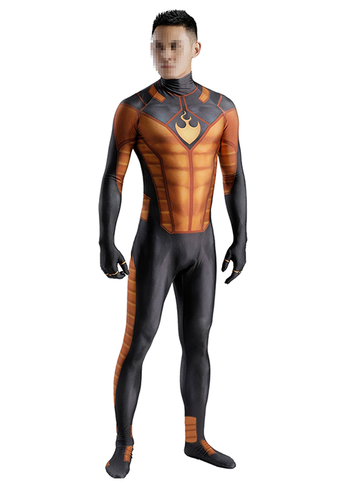 Fantastic Four Cosplay Human Torch Bodysuit for Adult Kid