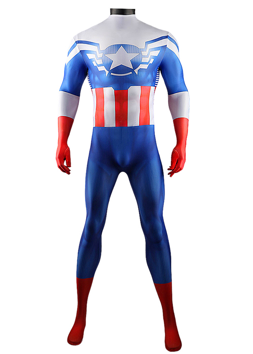 Captain America Sam Wilson Costume Cosplay Bodysuit for Adult Kid ...