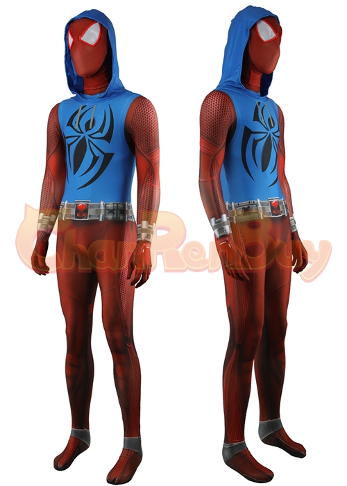 Spider-Man: Across the Spider-Verse Scarlet Spider Ben Reilly Costume Cosplay Bodysuit for Adult Kid