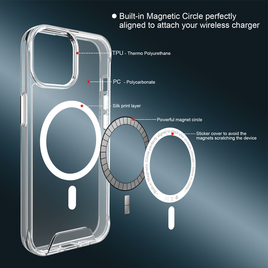 MagSafe Clear Protecting Case for iPhone15/15 Pro/15 Plus/15 Pro Max