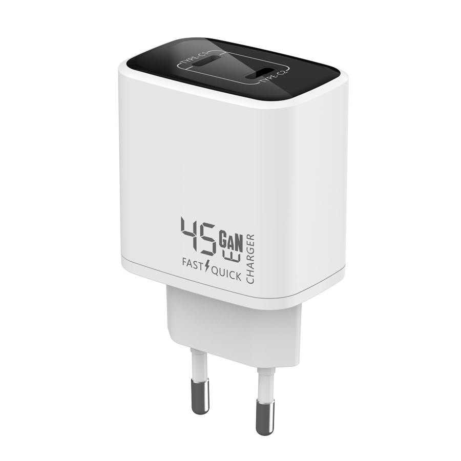 PD 45W Gan 2*USB-C Charger (White)