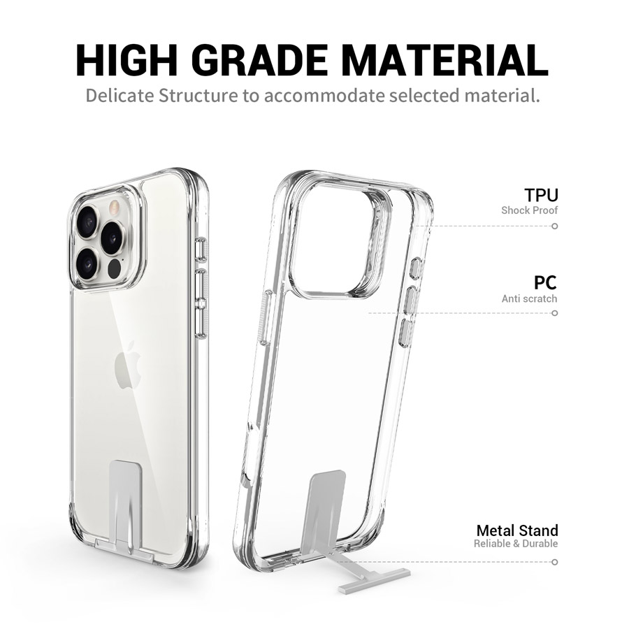 T-Stand Clear Protecting Case for iPhone16/16 Pro/16 Plus/16 Pro Max