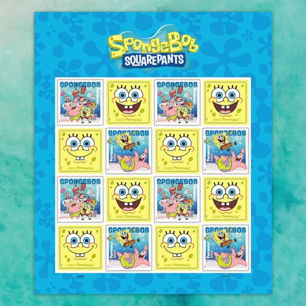2025 SpongeBob Squarepants Stamps Forever First Class Postage Stamps