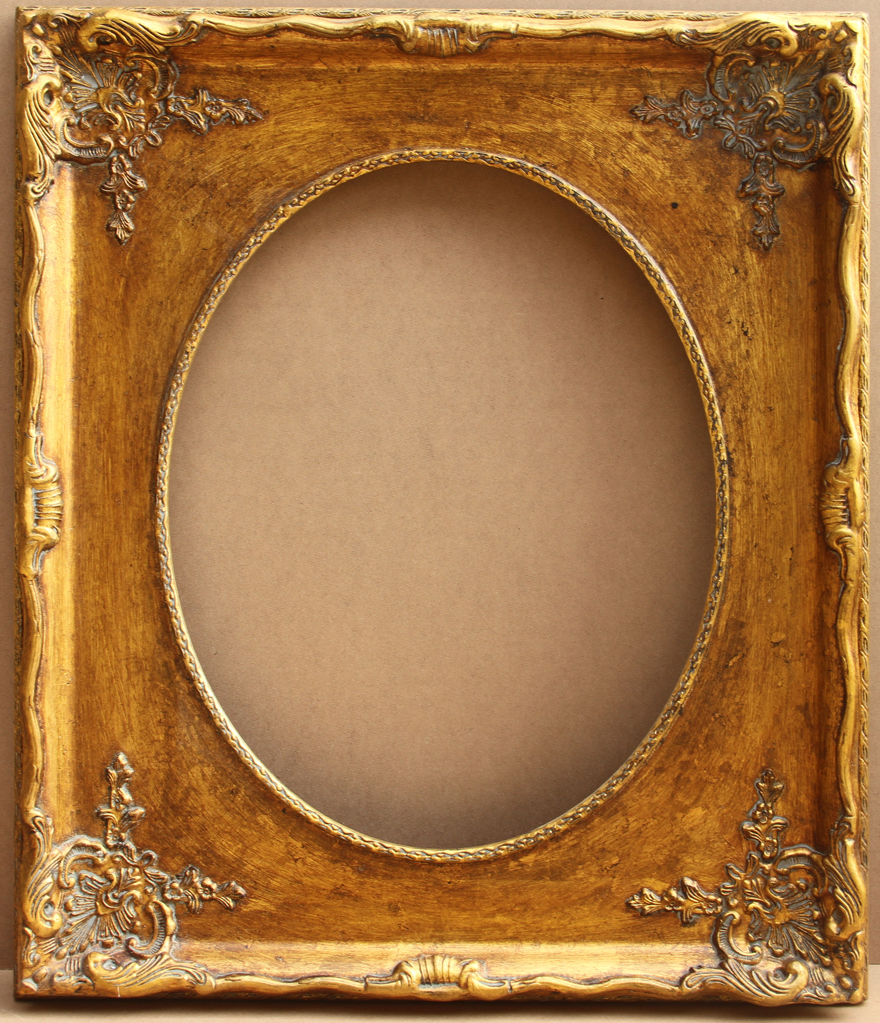 FM-03921 Gold Oval-in-Rectangle Frame in Embossed Style Width-9.5cm