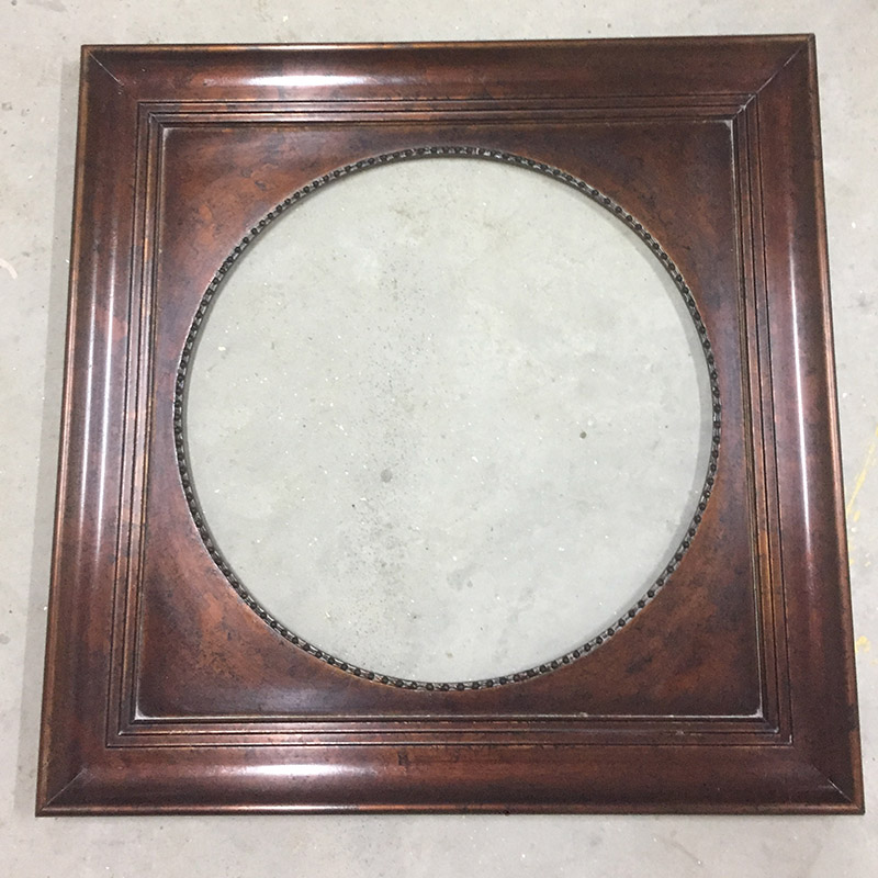 FM-07841 Brown Oval-in-Rectangle Frame in Simple Style Width-12cm