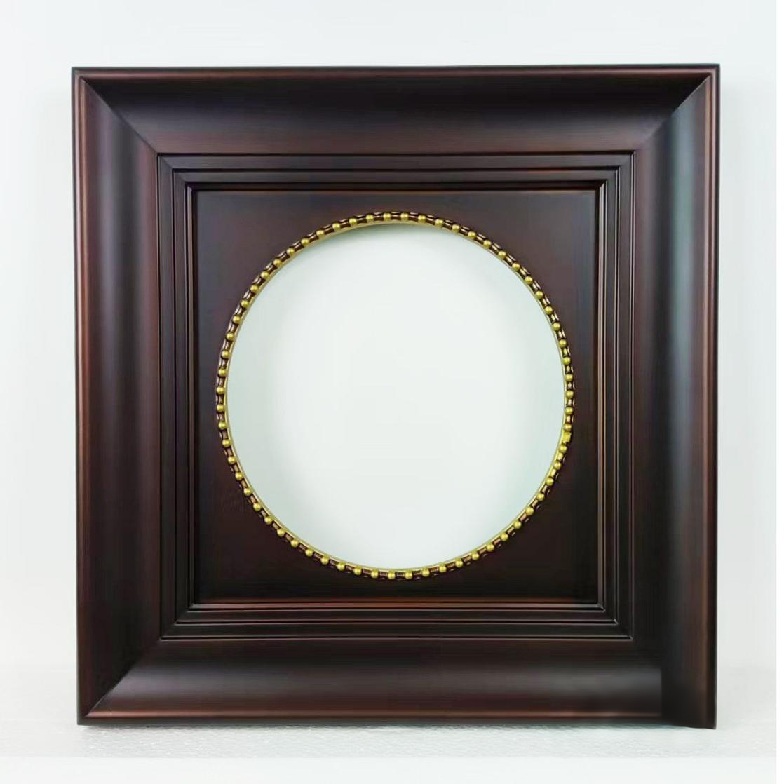 FM-21801 Brown Oval-in-Rectangle Frame in Simple Style Width-12cm