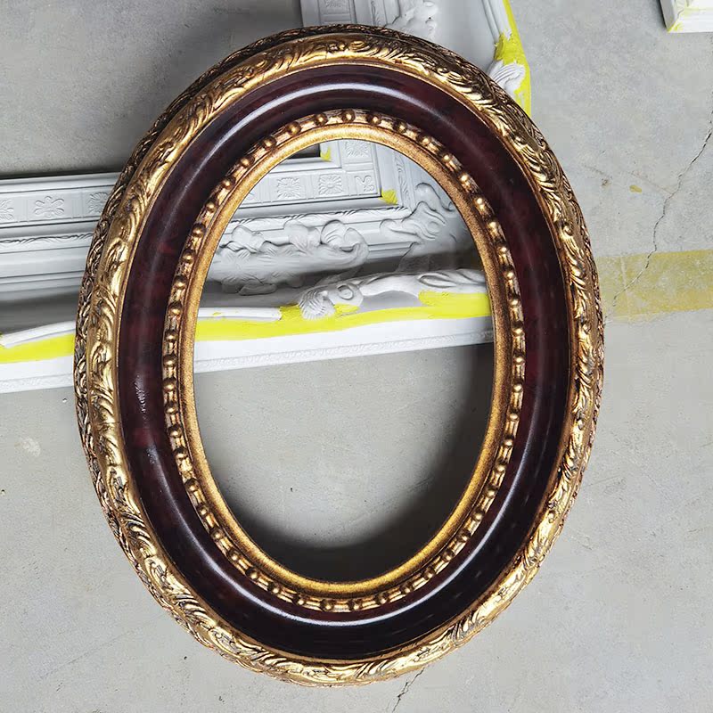 FM-04461 God Mix Brown Oval Frame in Embossed Style Width-7cm