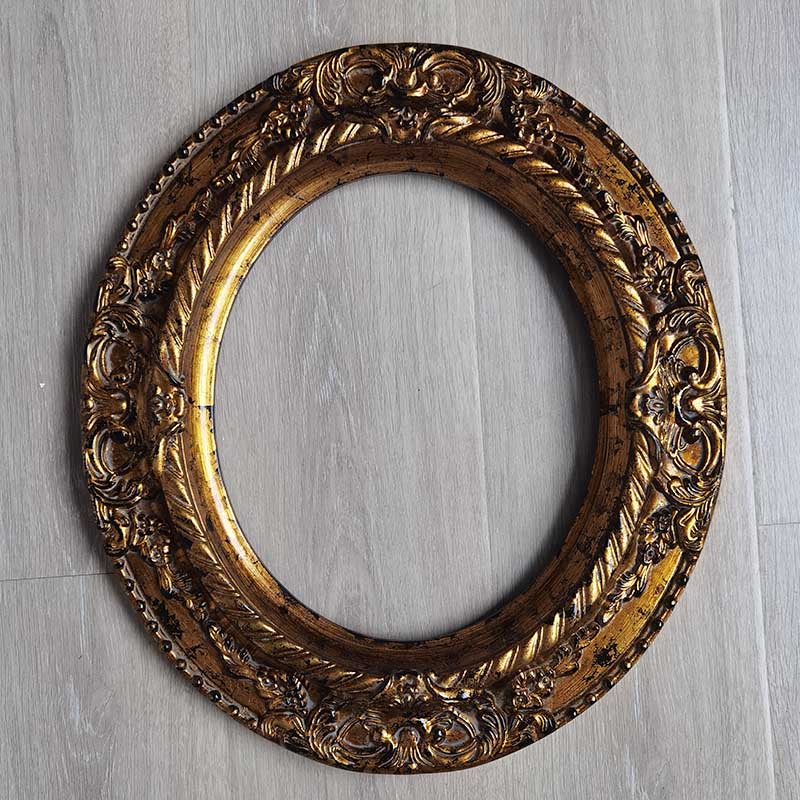 FM-28771 Gold Oval Frame in Embossed Style Width-8cm