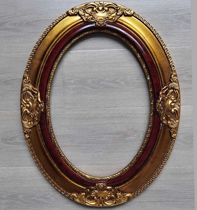 FM-30551 Gold Oval Frame in Embossed Style Width-9cm