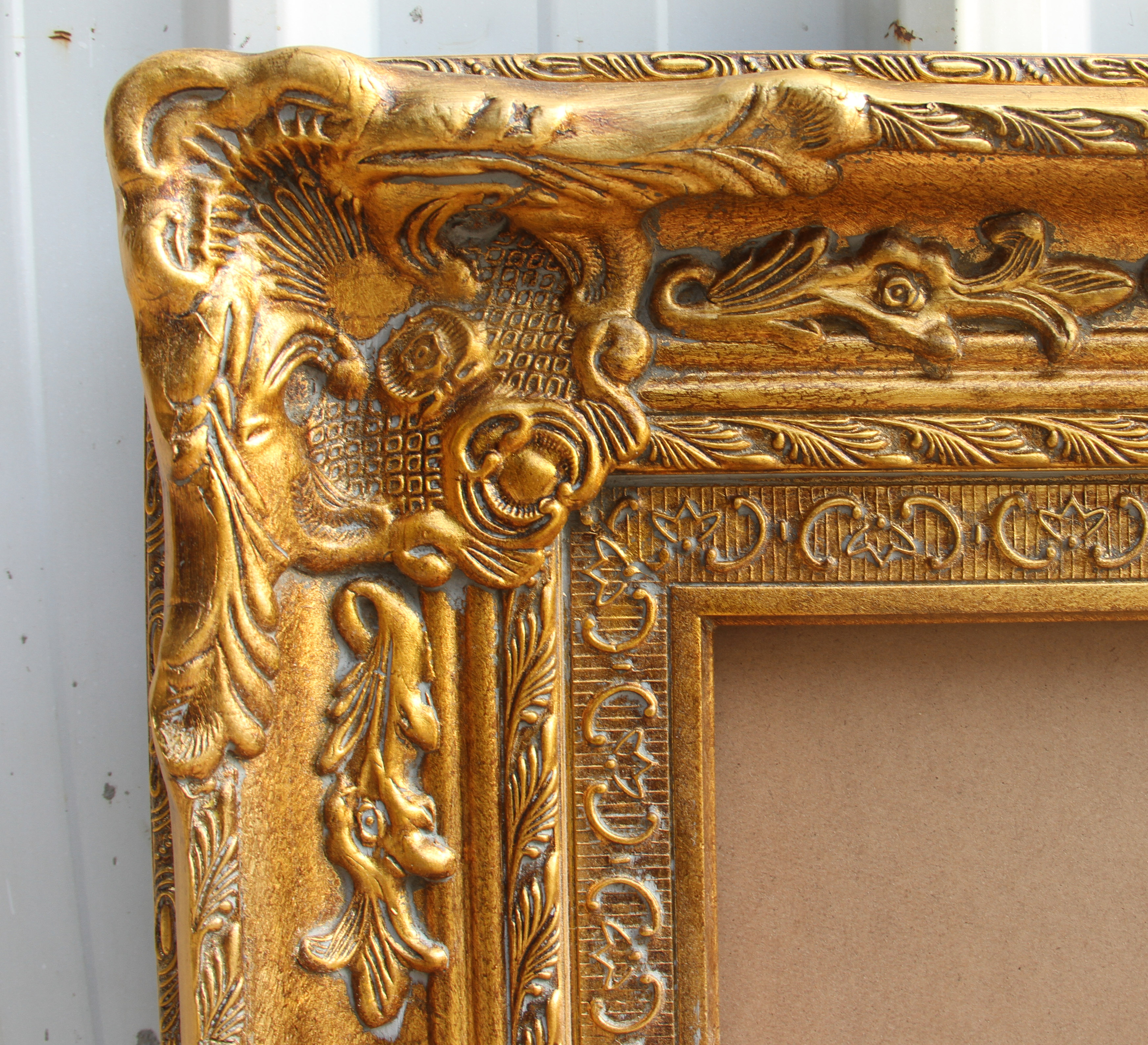 FM-10031 Gold Rectangle Frame in Embossed Style Width-15.5cm