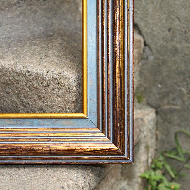 FM-45821 Gold Mix Blue Rectangle Frame in Simple Style Width-5cm