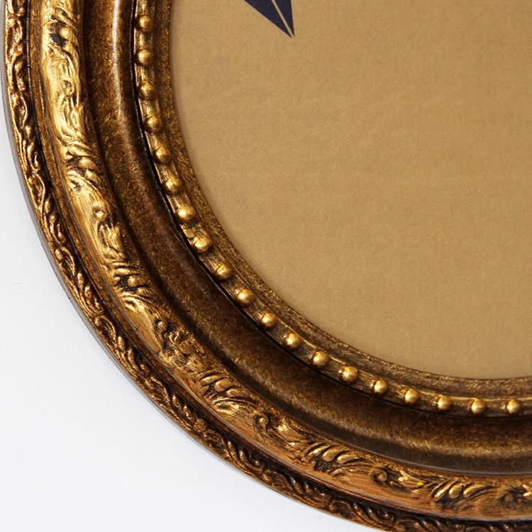 FM-24131 Gold Oval Frame in Embossed Style Width-7cm