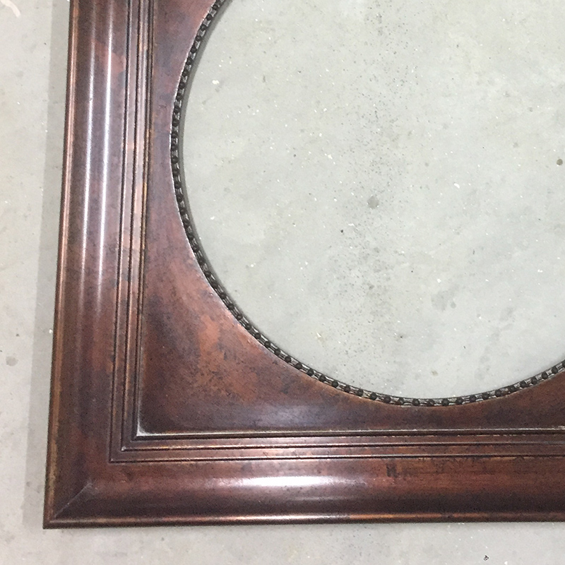 FM-07841 Brown Oval-in-Rectangle Frame in Simple Style Width-12cm