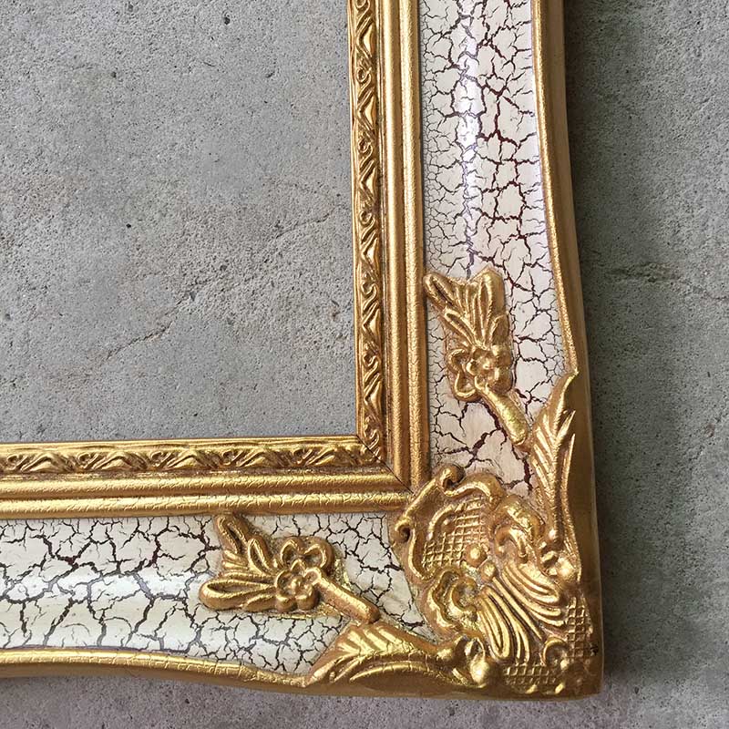 FM-33261 Gold Mix White Rectangle Frame in Cracked Style Width-7cm