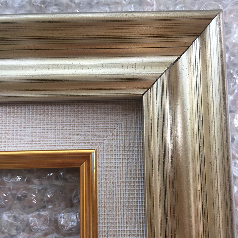 FM-40051 Champagne Silver Rectangle Frame in Simple Style Width-3cm