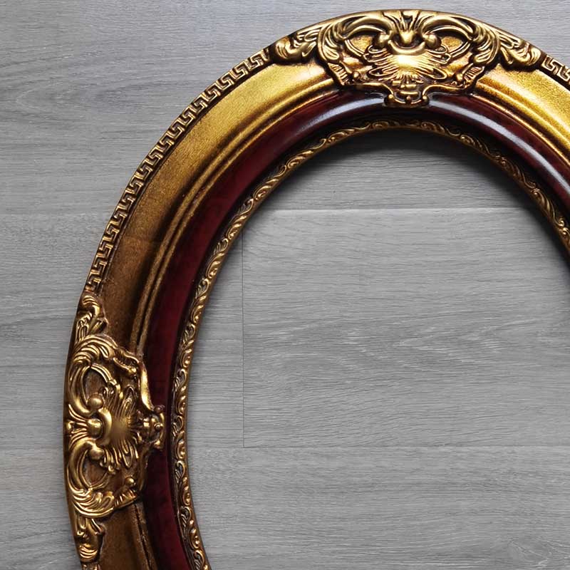 FM-30551 Gold Oval Frame in Embossed Style Width-9cm