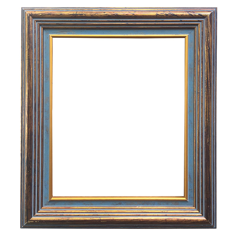 FM-45821 Gold Mix Blue Rectangle Frame in Simple Style Width-5cm