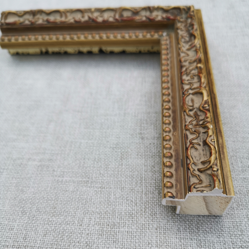 FM-06371 Gold Rectangle Frame in Embossed Style Width-3cm