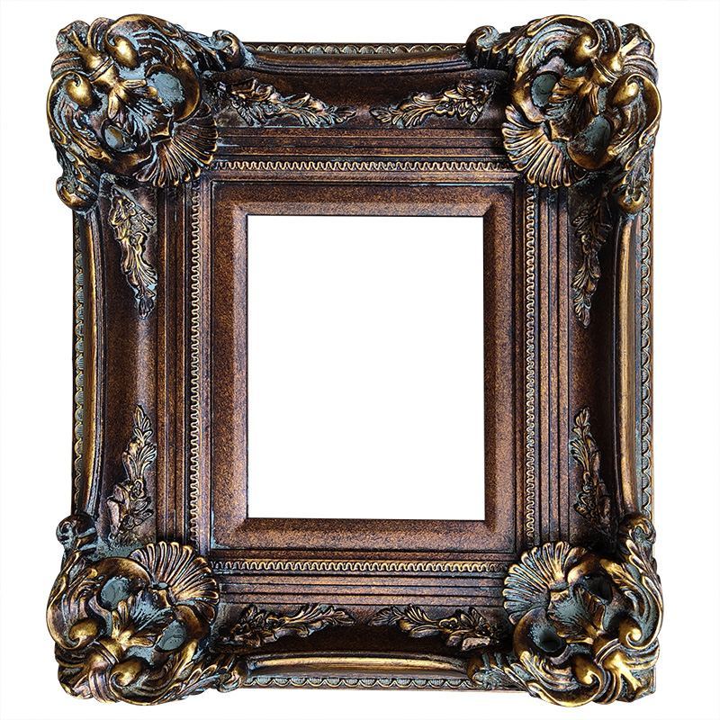 FM-11431 Gold Mix Brown Rectangle Frame in Cracked Style Width-13cm