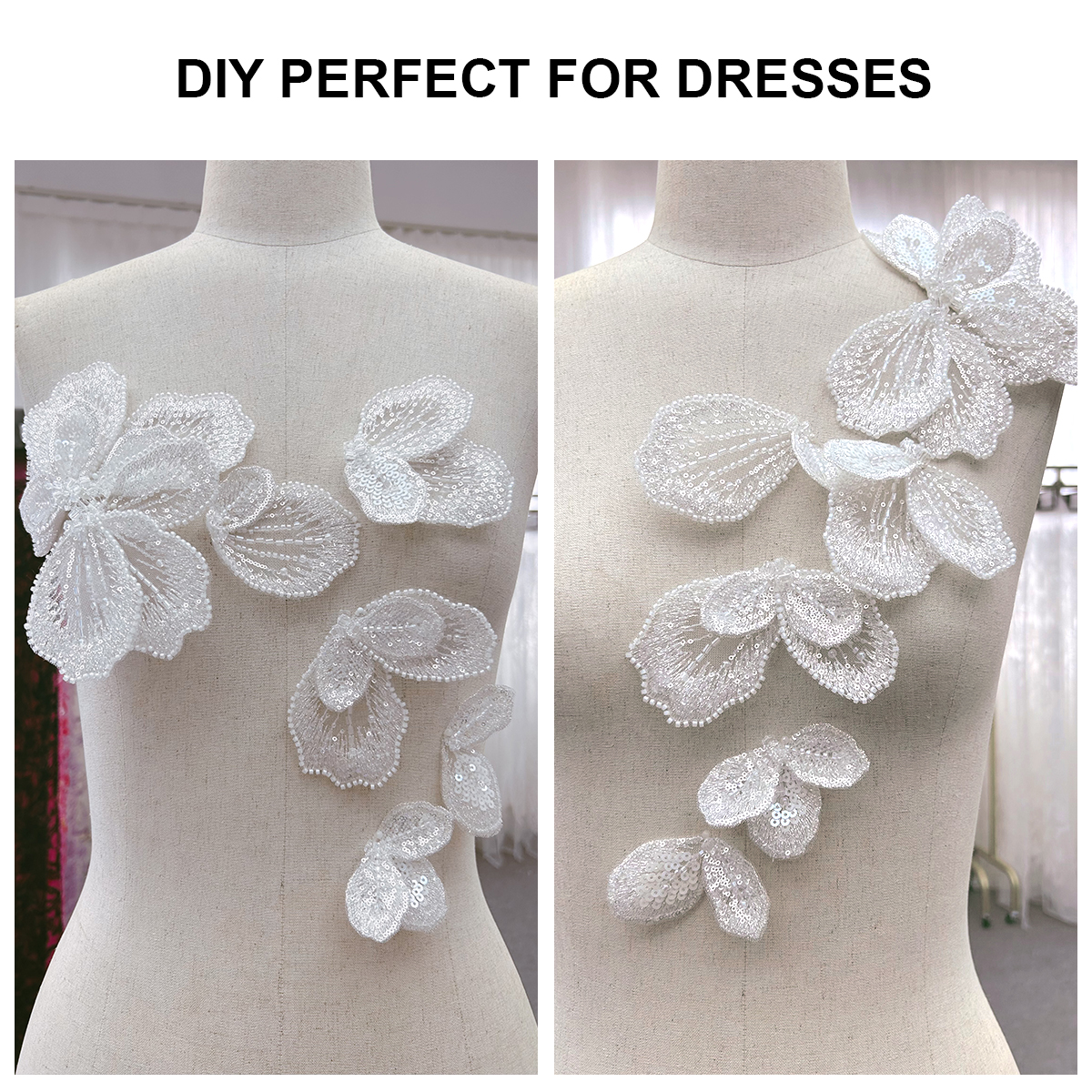 Yanzi 7pcs handmade beaded bodice applique (YZDH021）