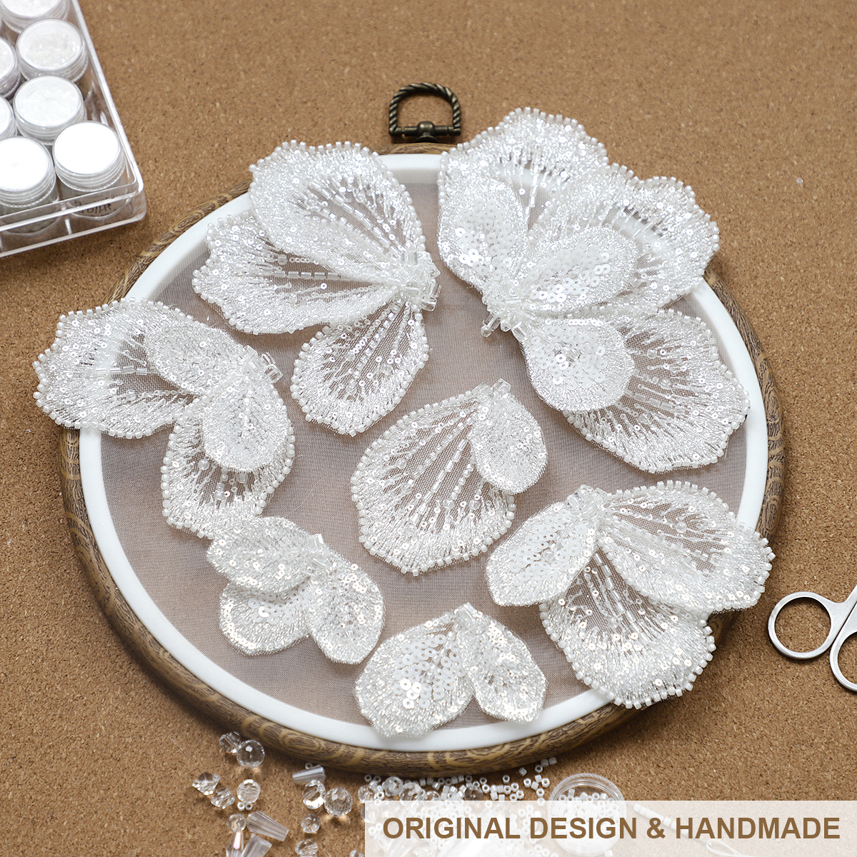 Yanzi 7pcs handmade beaded bodice applique (YZDH021）