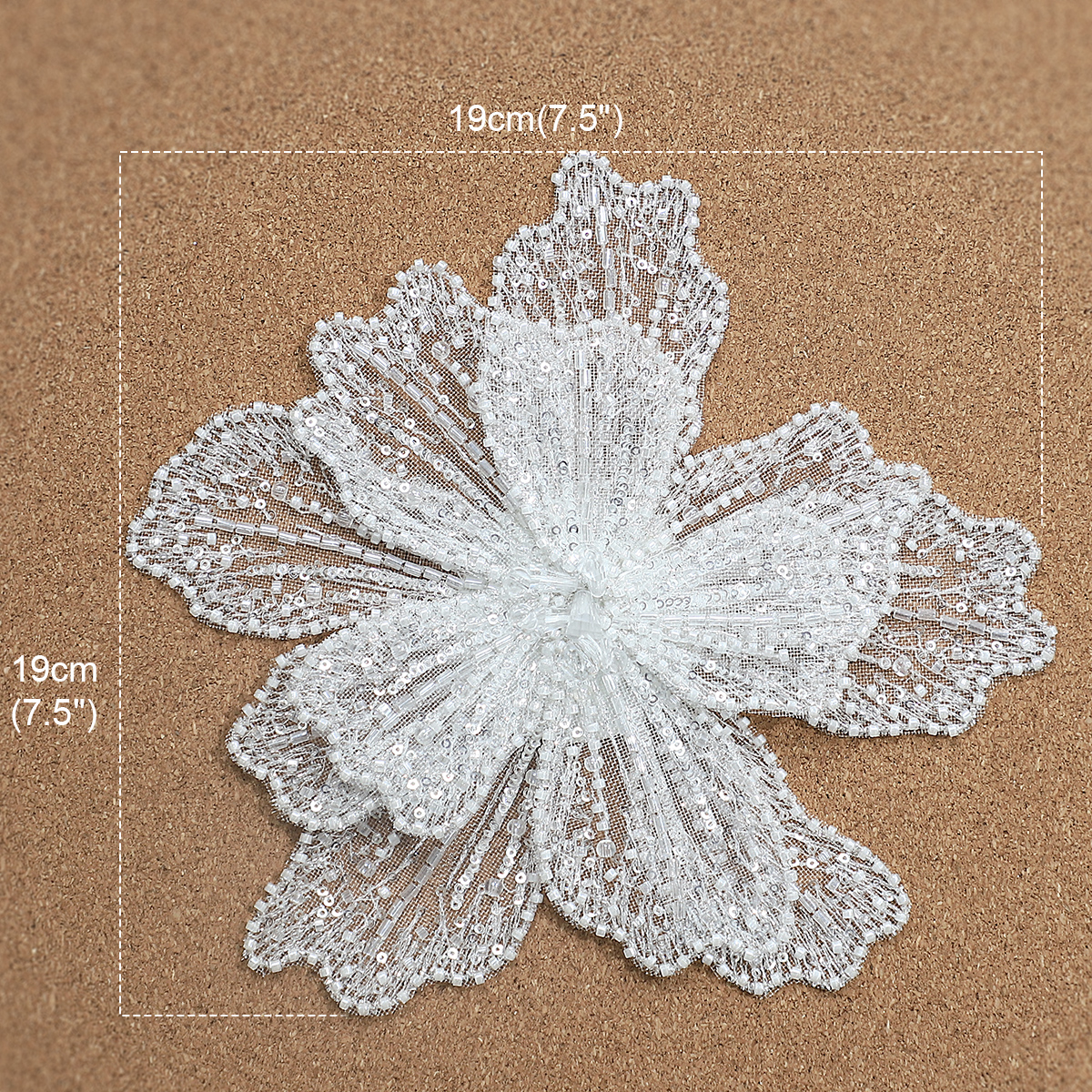 Yanzi Handmade 3d Flower Sequin Beads Applique for Dress Clothing Accessories (YZDH024）