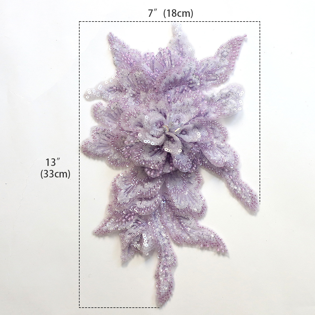 Yanzi Handmade 3d Flower Sequin Beads Applique for Dress Clothing Accessories (YZLQ003）