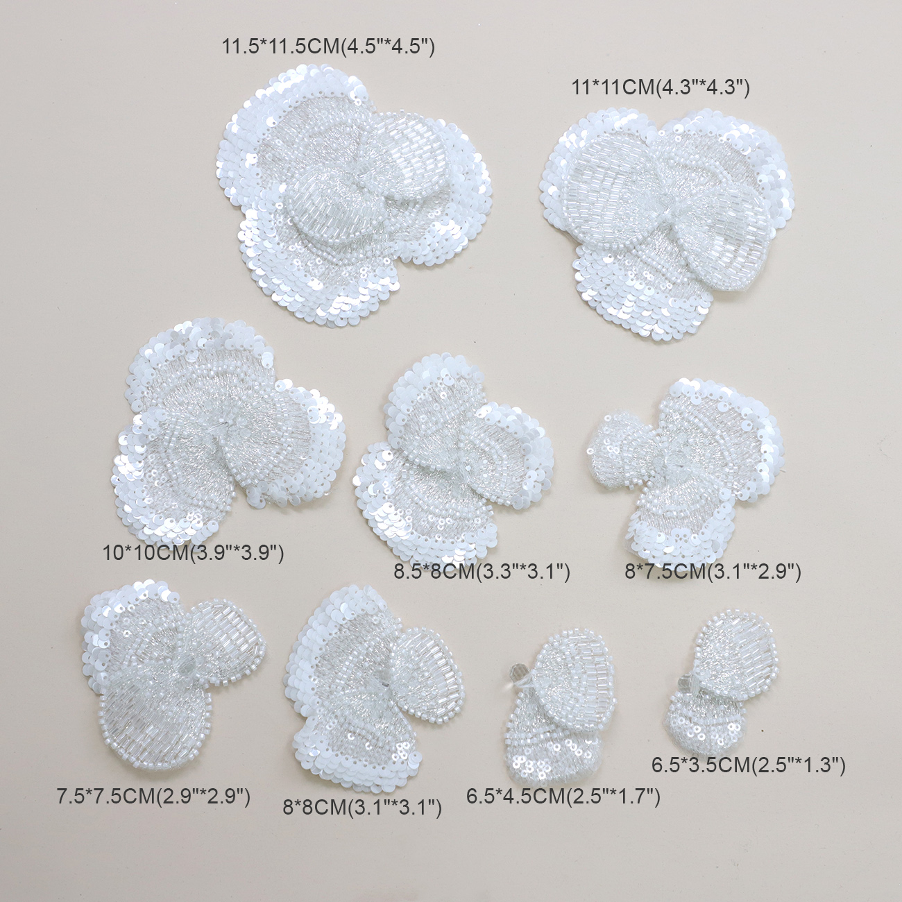 Yanzi Handmade 3d Flower Sequin Beads Applique(YZDH067)