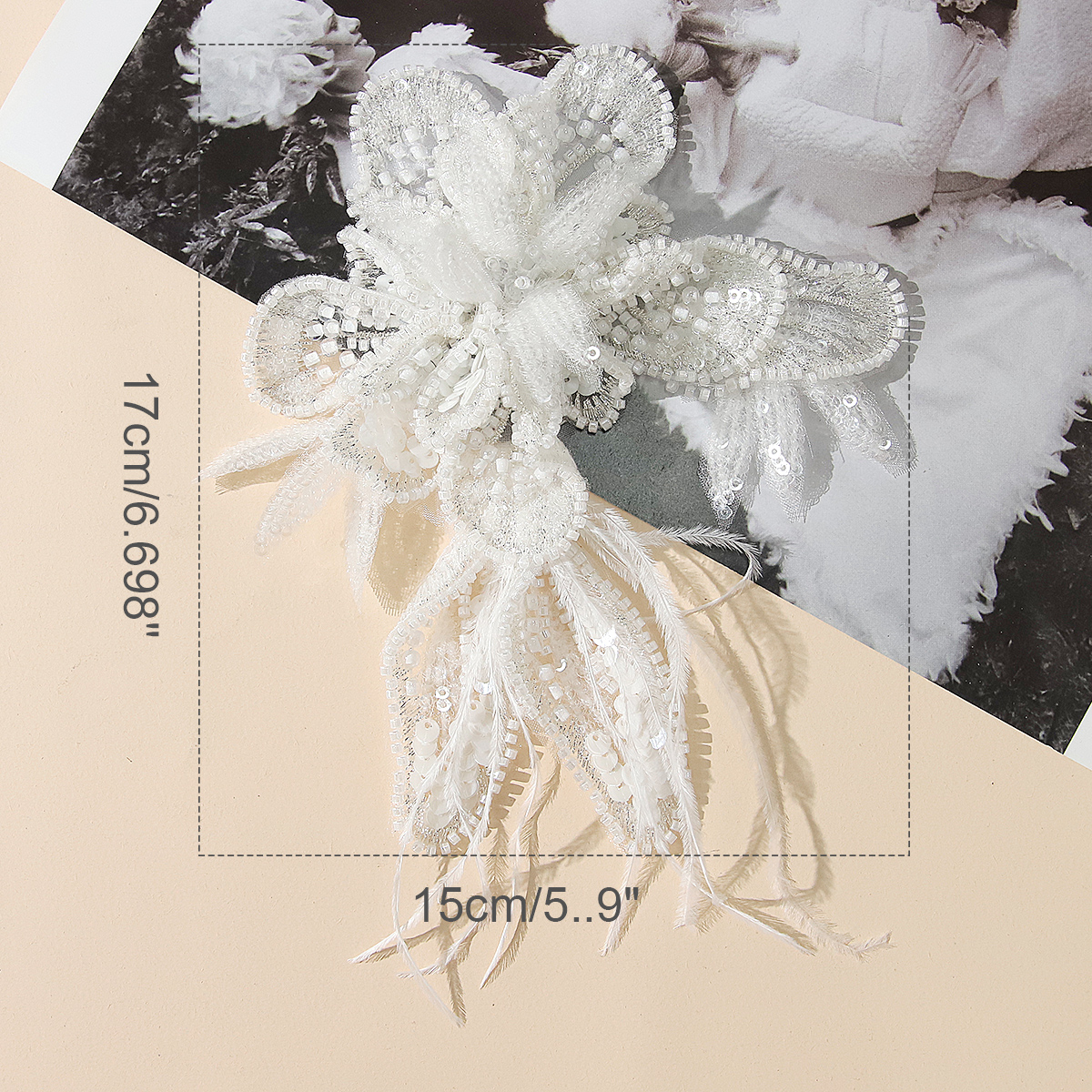 Yanzi Handmade 3d Flower Sequin Beads Applique(YZLQ013)