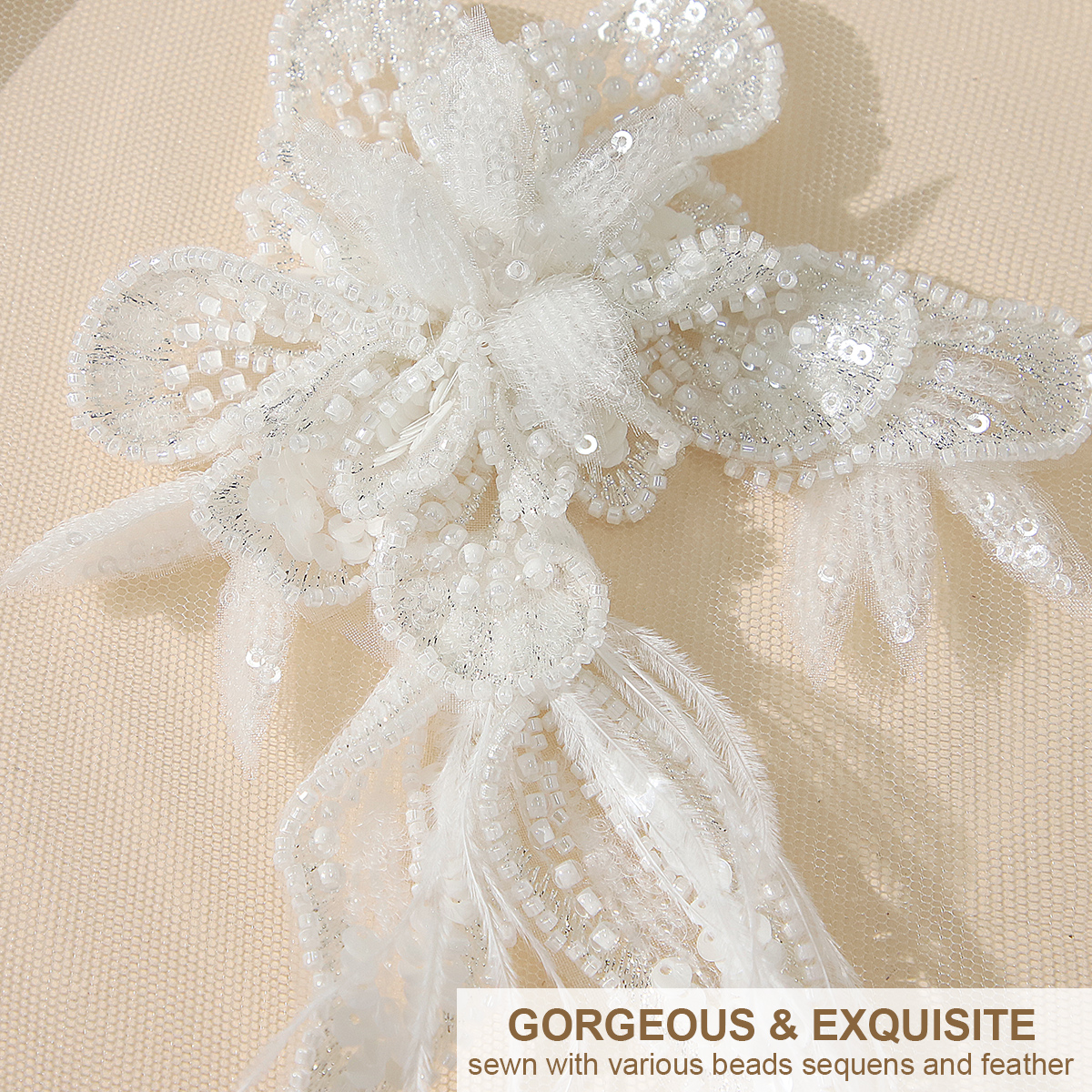 Yanzi Handmade 3d Flower Sequin Beads Applique(YZLQ013)