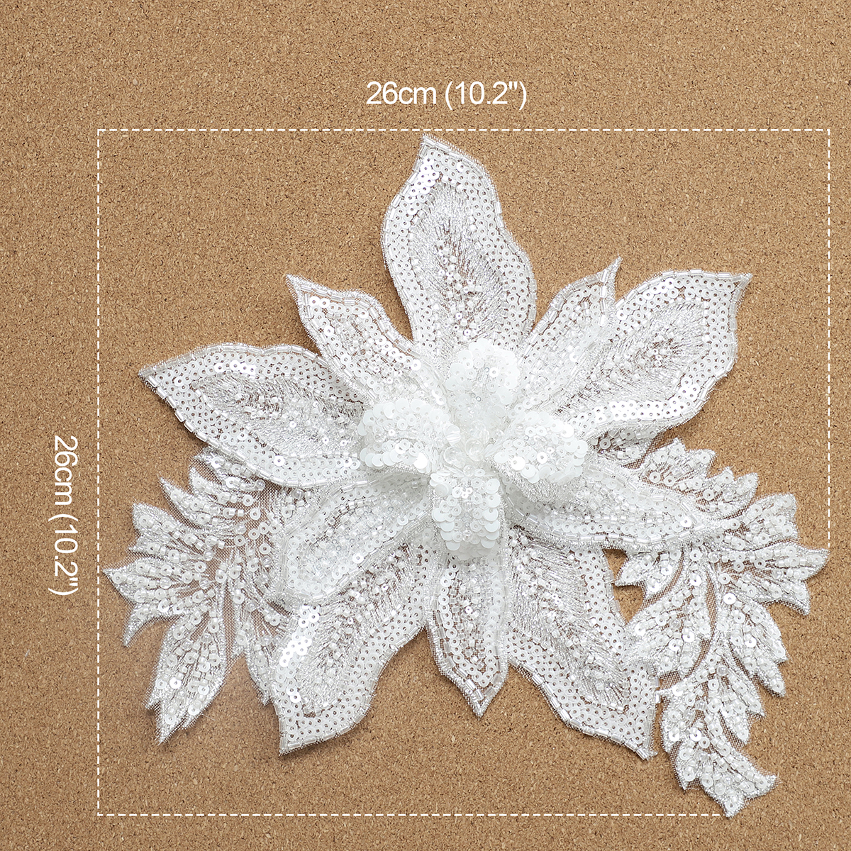 Yanzi Handmade 3d Flower Sequin Beads Applique (YZDH022）