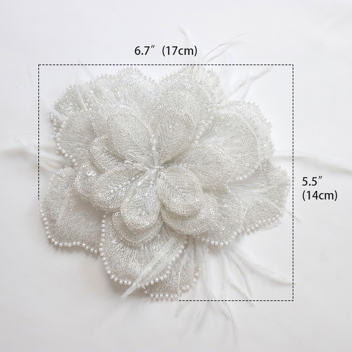 Yanzi Handmade 3d Flower Sequin Beads Applique(YZDH091)