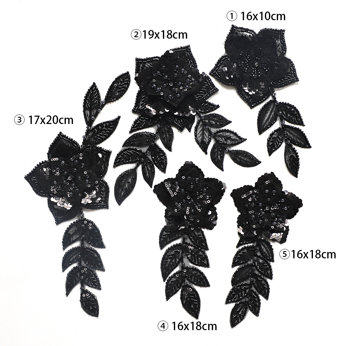 Yanzi Handmade 3d Flower Sequin Beads Applique(YZDH036)