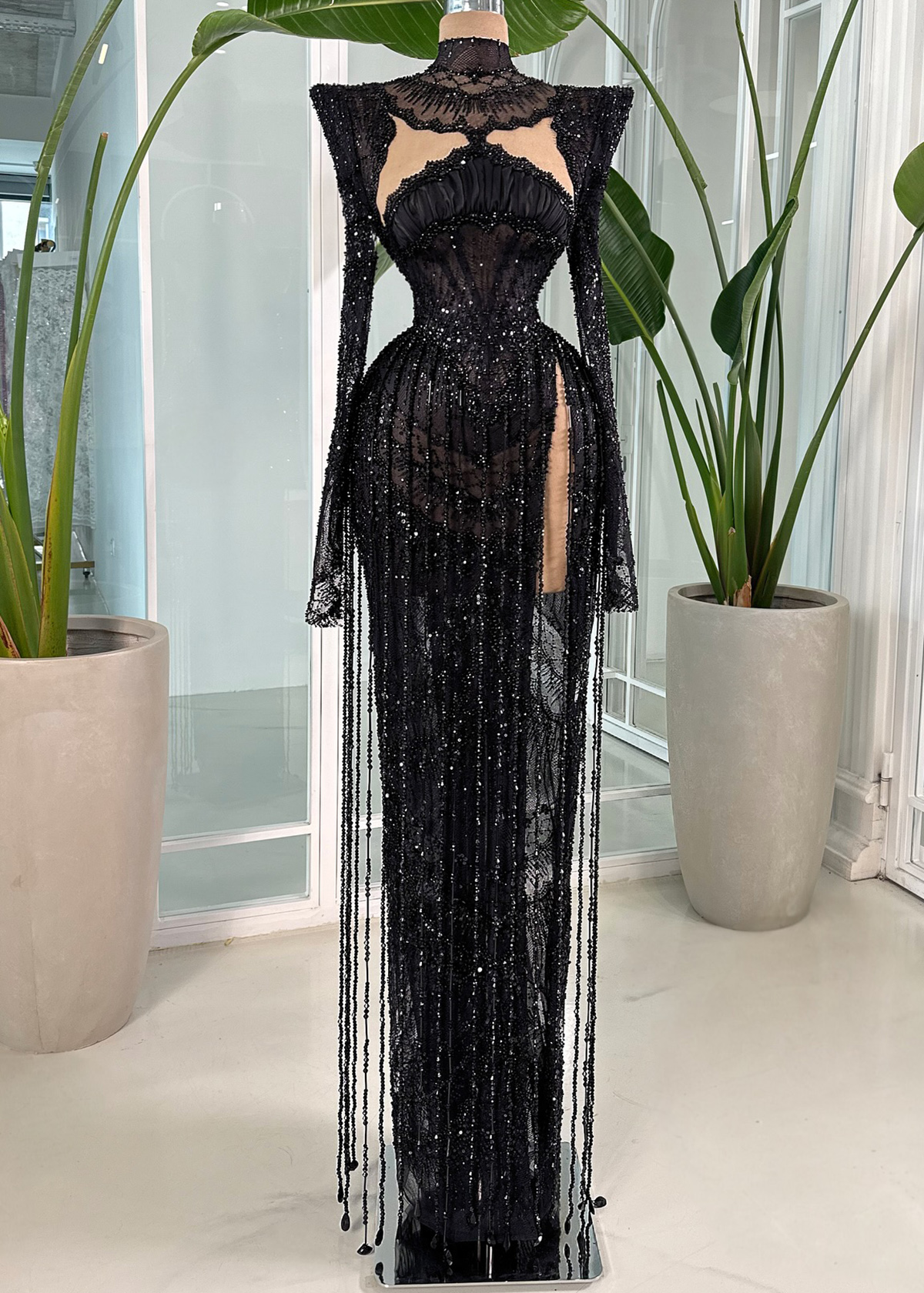 Yanzi colorful beaded lace dress fabric (YZZX622A）