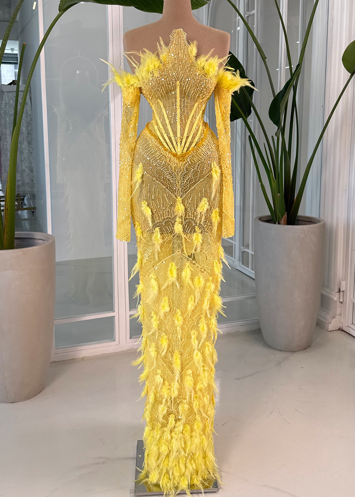 Yanzi colorful beaded lace dress fabric (YZZX622A）