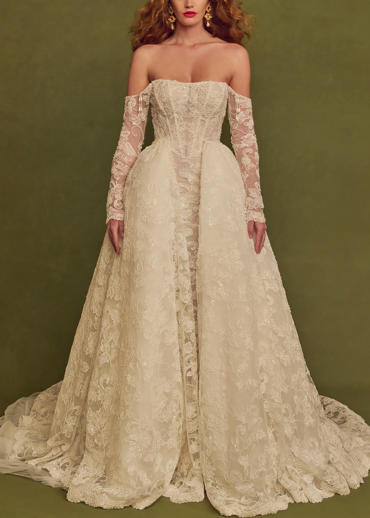 Yanzi corded bead embroidered lace with sequin  (YZC026)