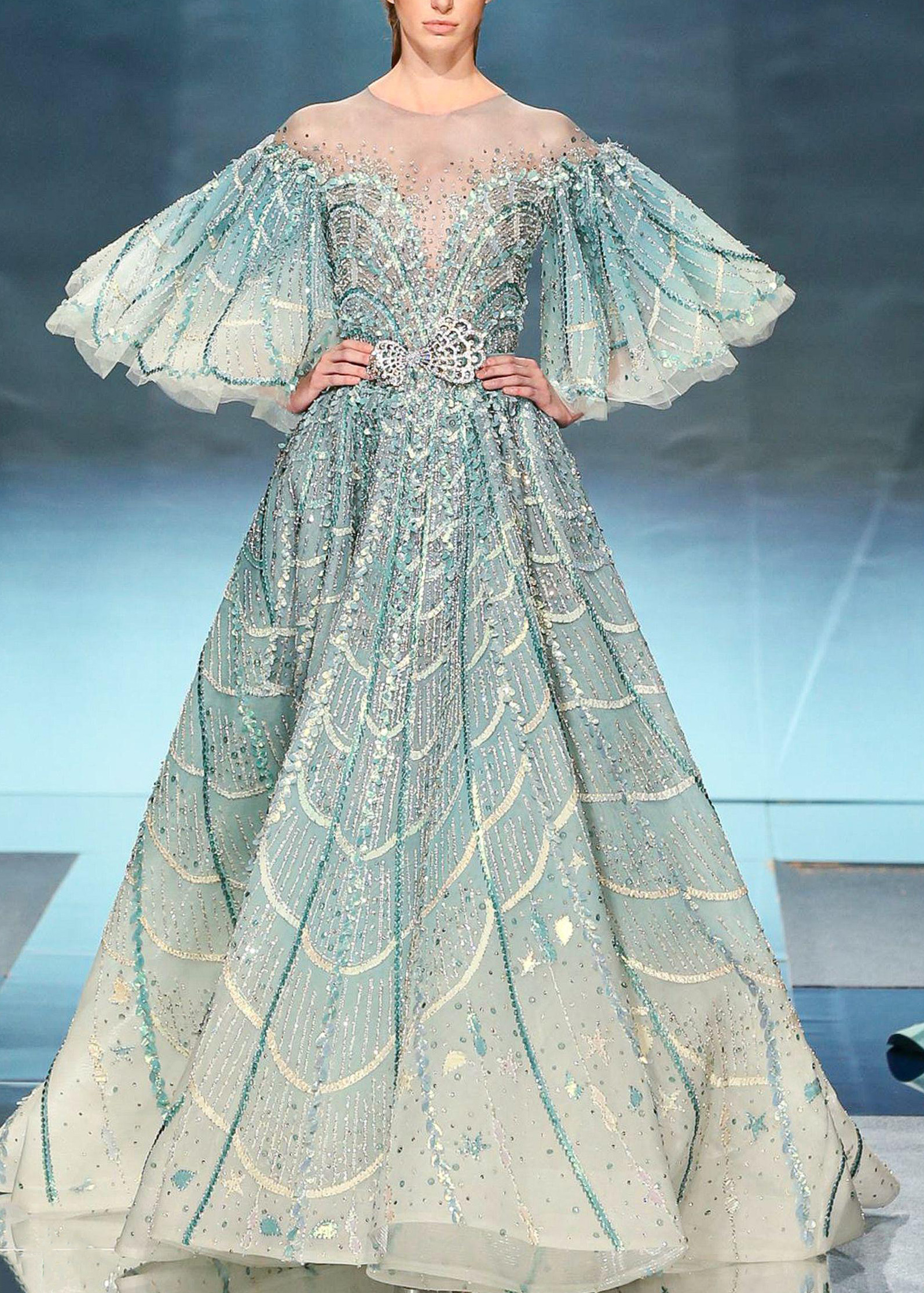 Yanzi colorful beaded lace dress fabric (YZZX278）