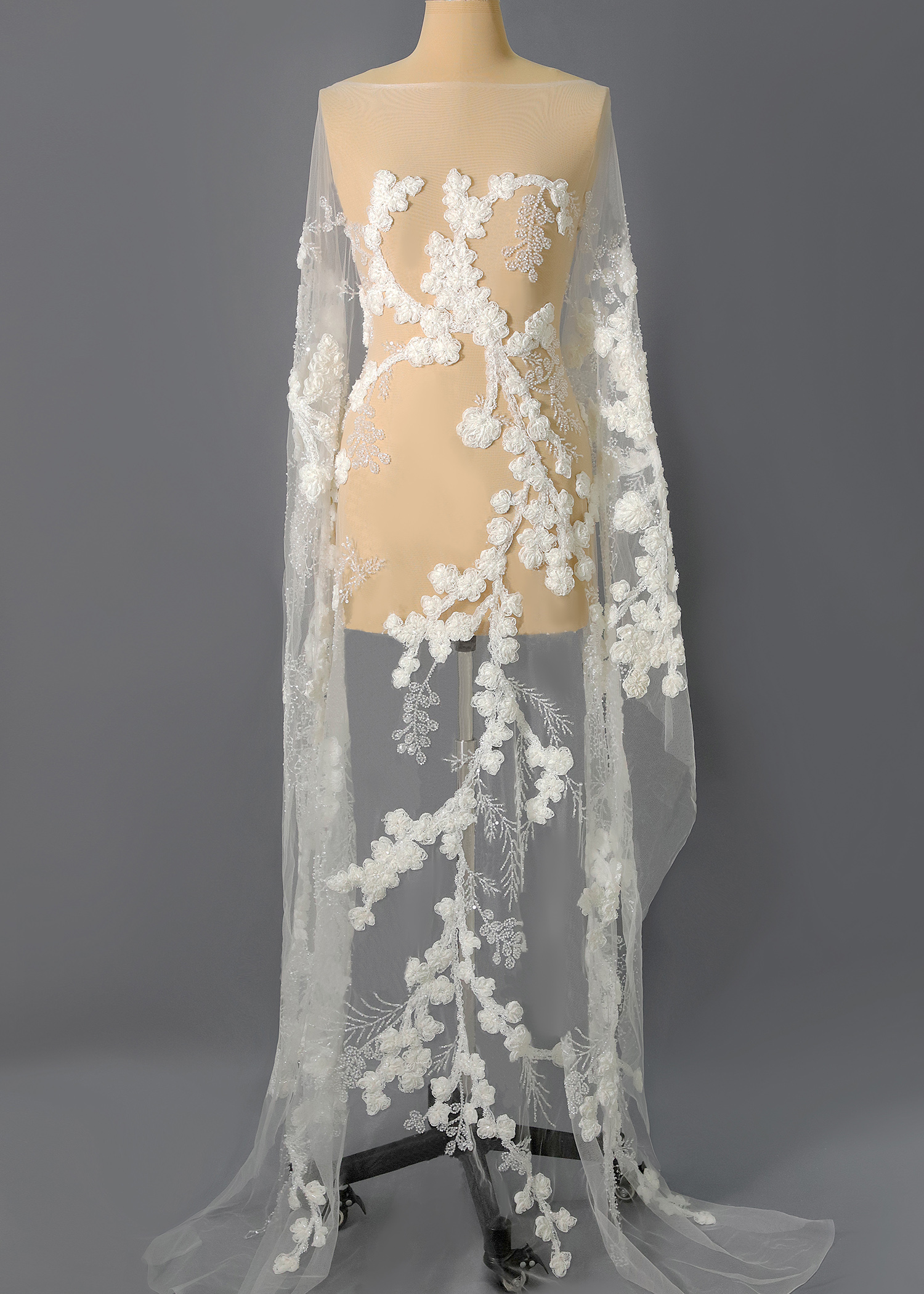 Yanzi Ribbon Embroidery luxury beads sequins Lace (YZP030)