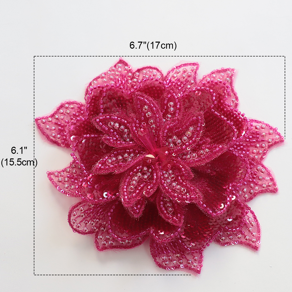 Yanzi Handmade 3d Flower Sequin Beads Applique(YZLQ018)
