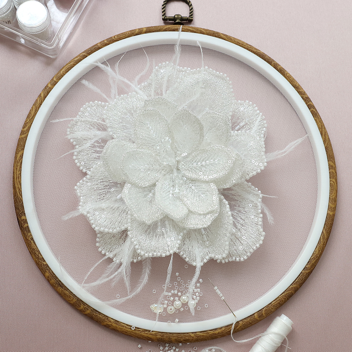 Yanzi Handmade 3d Flower Sequin Beads Applique(YZDH091)