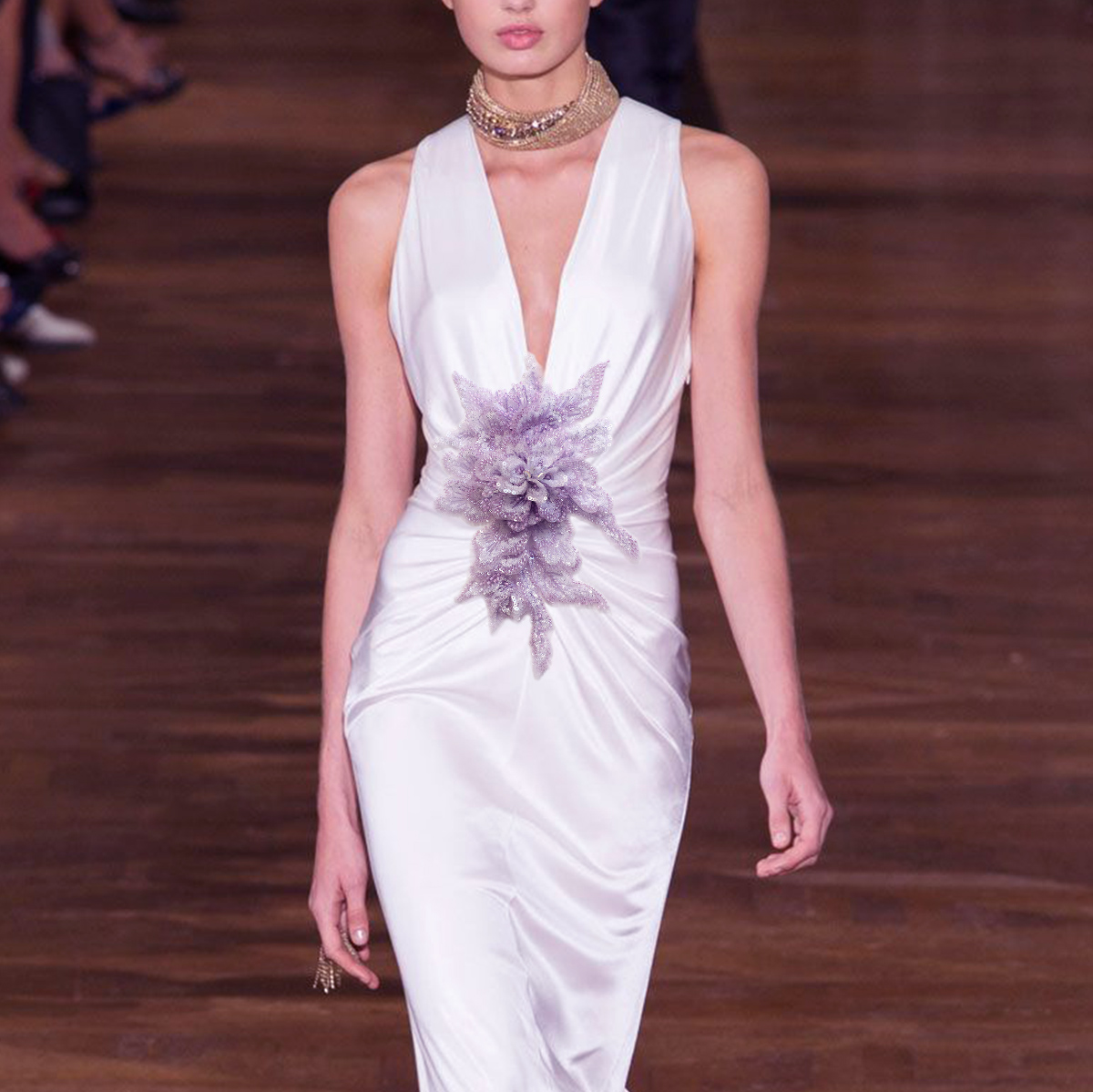 Yanzi Handmade 3d Flower Sequin Beads Applique for Dress Clothing Accessories (YZLQ003）