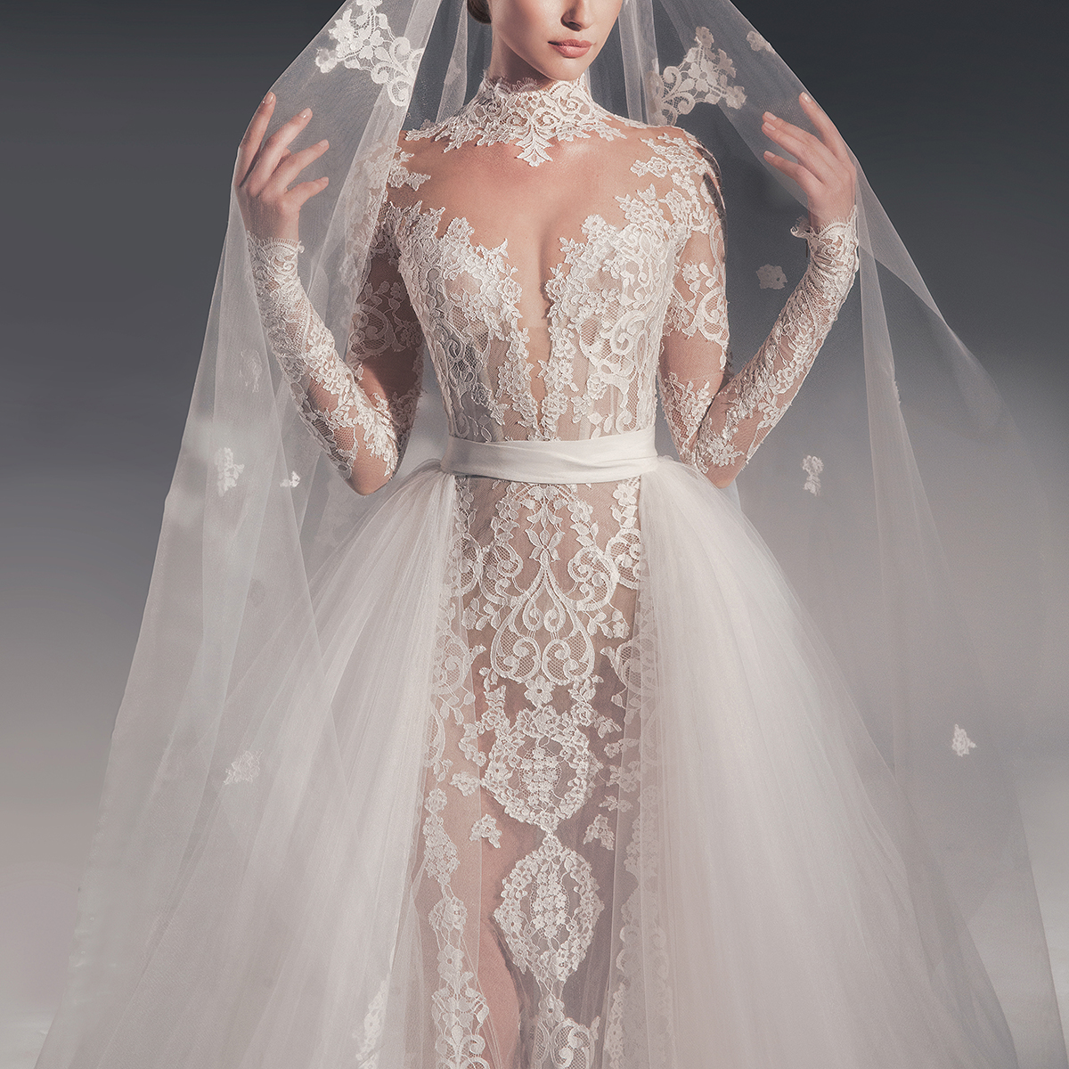 Chantilly lace trim