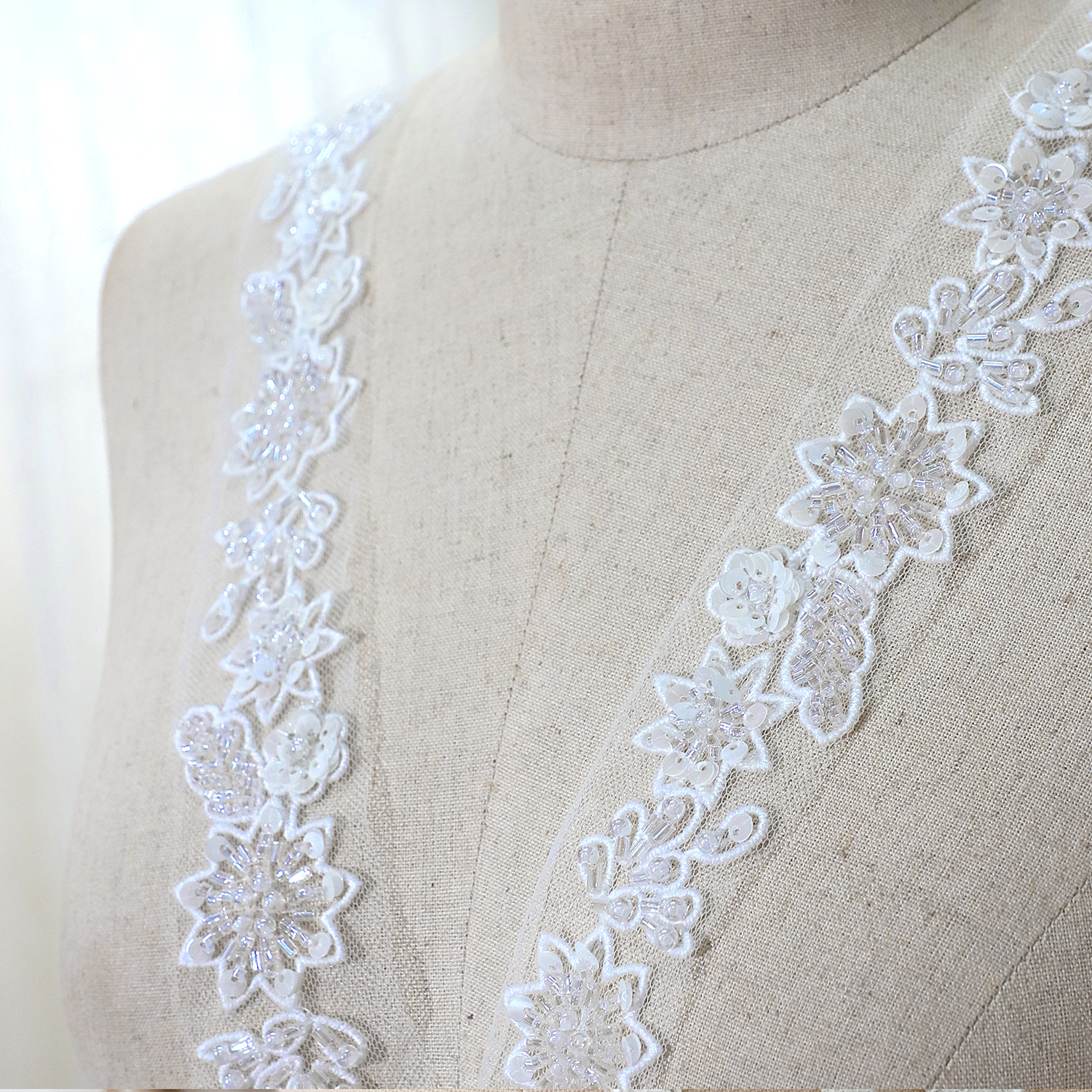 Beaded lace trim