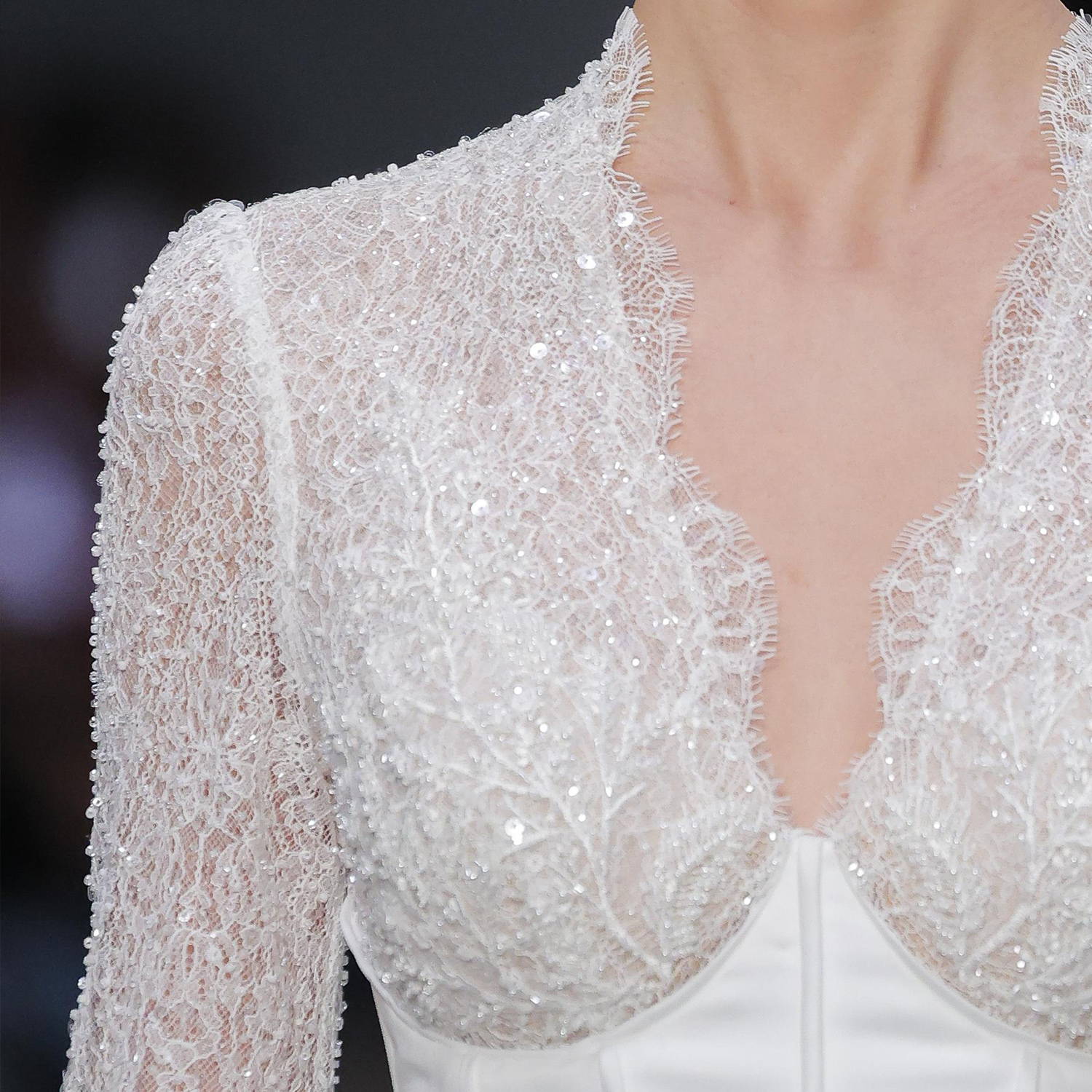 Chantilly lace trim